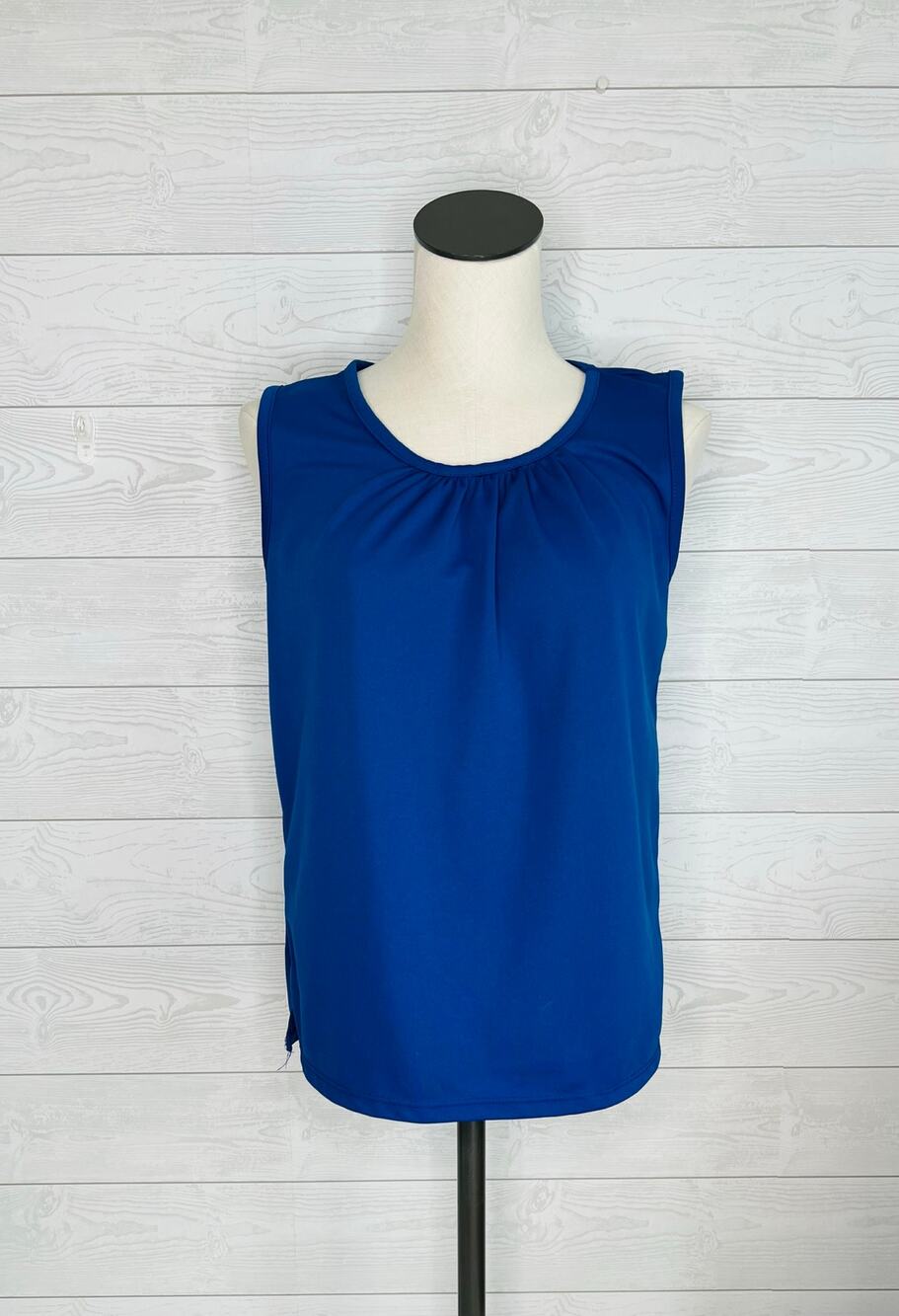 Vintage 80s BonWorth Cobalt Blue Tank Top Women XSP Petite Scoop Neck